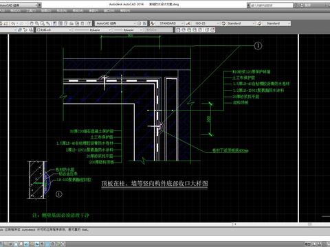  某城防水cad大样图 
