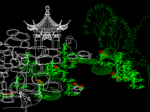  假山图纸CAD施工图 