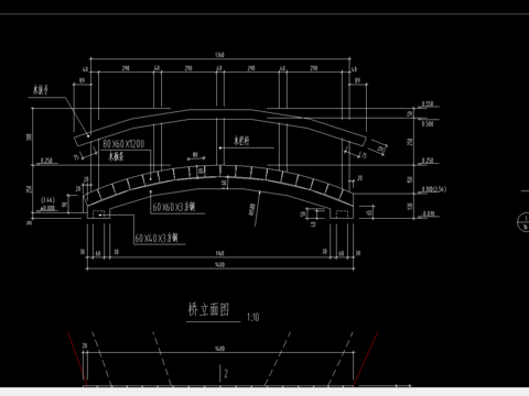  景觀橋cad施工圖 
