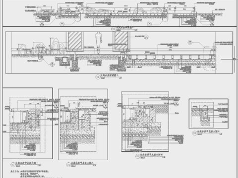  院子鏡面池cad施工圖 