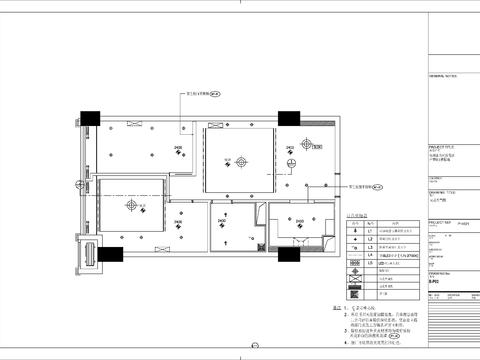  杭州富力西溪悦居户型B室内施工图 