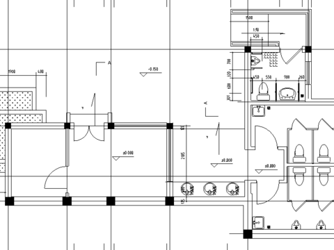  廁所全套cad施工圖 