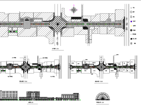  步行街cad施工图 