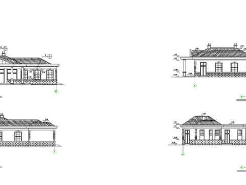  食堂建筑CAD立面圖 