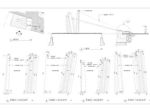  异形景墙详图节点大样 
