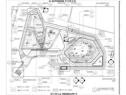  兒童戶外活動場地CAD施工圖 