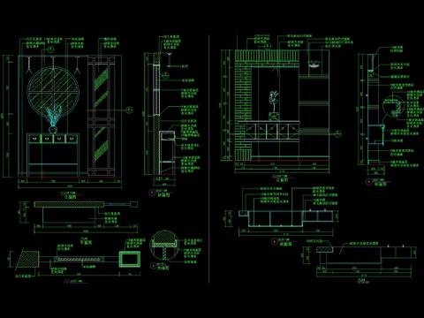  室内玄关装修图库设计cad施工图 