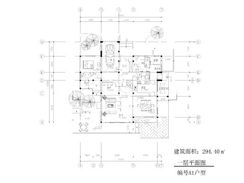 别墅平面图CAD施工图 