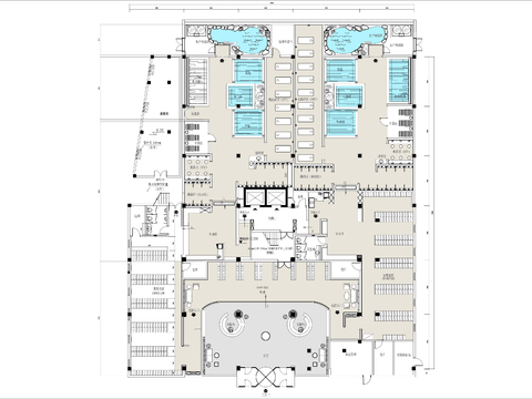  洗浴中心水疗SPA会所cad平面图 