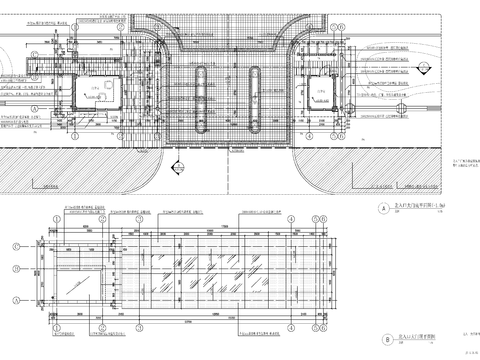  新中式入口大门 门楼CAD施工图 