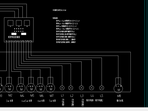  旱喷泉电路系统cad施工图 