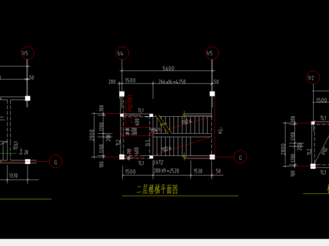  板梯平面节点大样 