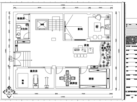  别墅排屋cad平面图 