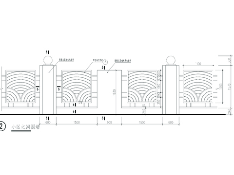  围墙详图CAD施工图 