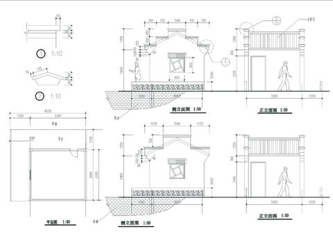  親水小屋建筑CAD施工圖 