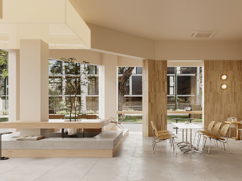  最新流行奶油风咖啡店CAD施工图 