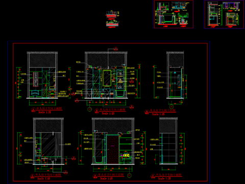  卫生间立面CAD节点大样 