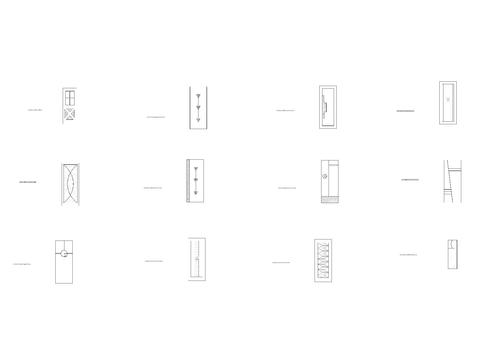  现代几何组合纹理隔断 屏风cad图库 