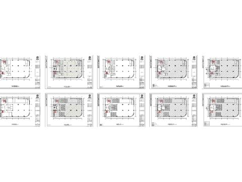  大型办公室cad平面图 
