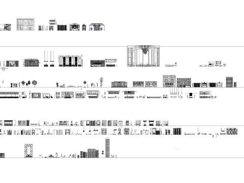  酒店空间平立面设计cad图库 