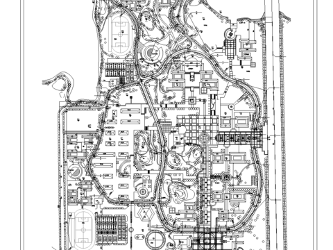  某大学东湖分校新校区总平面CAD施工图 