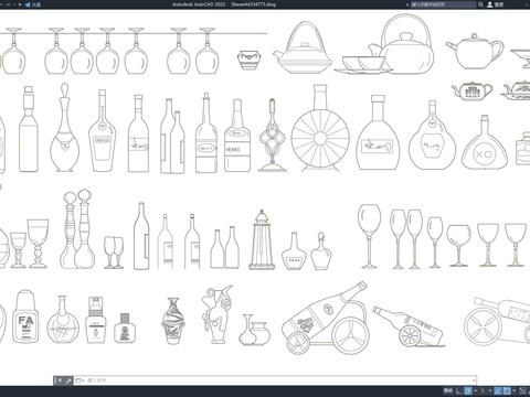  CAD酒水常用cad图库 