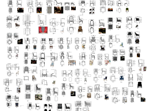  轻奢椅子cad图库 