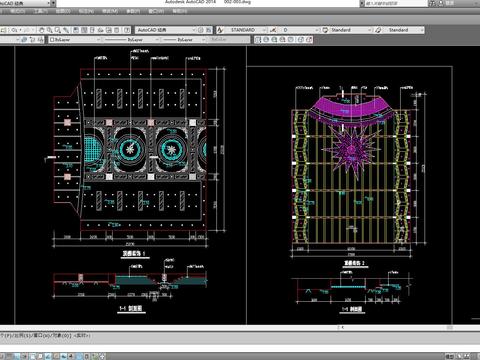  室内顶棚cad剖面图 