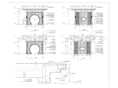  景亭详图平面剖面节点大样图 