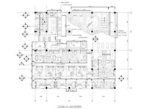  桑拿中心设计装修图cad施工图 