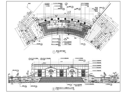  景墙水景详图cad大样图 