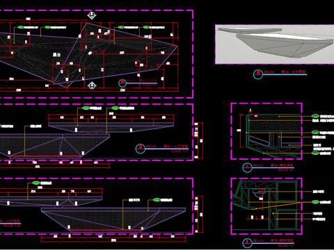  接待台吧台设计cad施工图 
