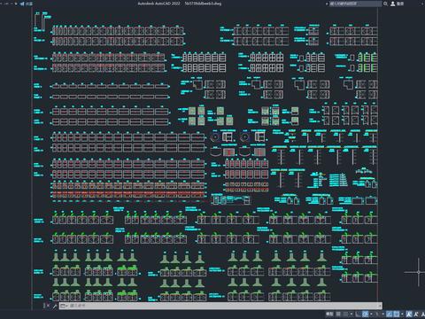  橱柜柜体cad图库 