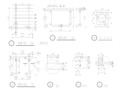  廊架CAD节点大样 