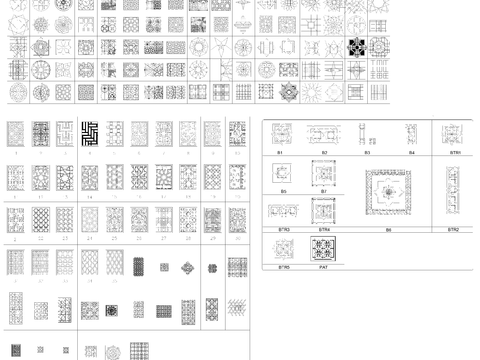  图案雕花cad图库 