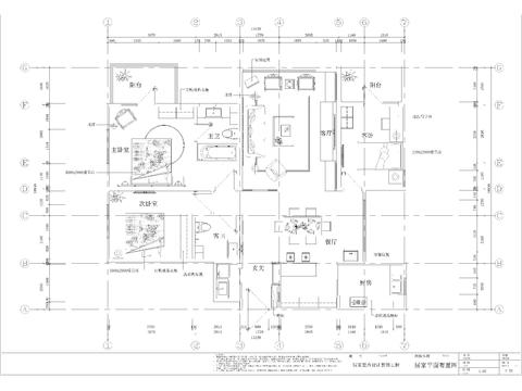  混搭風(fēng)格平層家裝cad施工圖 