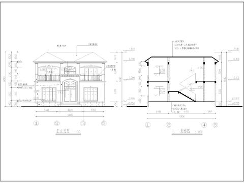  农村自建房 独栋别墅cad平面图 