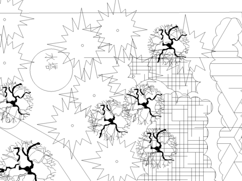  庭院绿地平面图cad图库 
