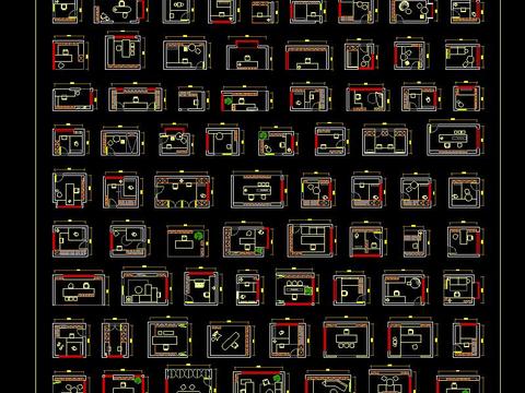  100个书房cad图库 