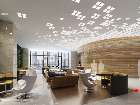  现代办公楼设计方案+效果图+CAD施工图+物料书 