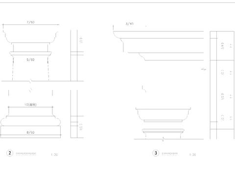  罗马柱cad立面图 