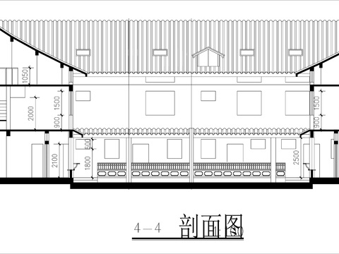  民居剖立面CAD施工图 