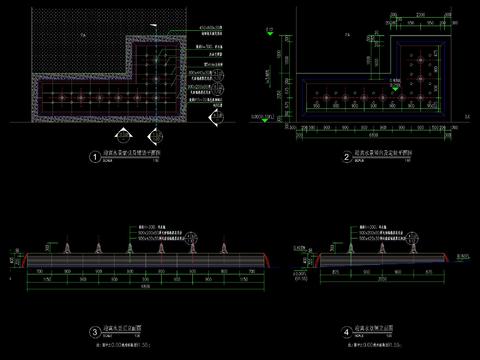  现代L型涌泉跌水CAD节点大样 