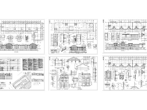  歐式4層商業(yè)城建筑CAD施工圖 