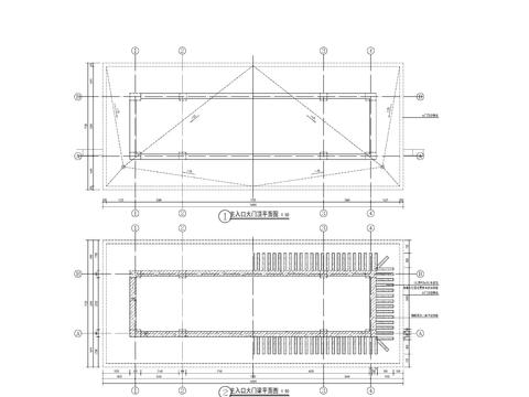  新中式入口大门 门楼cad施工图 