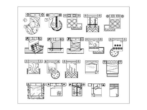  家居床具cad图库 