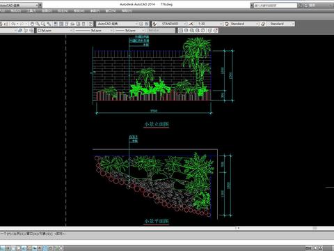  室内小造景cad图块 