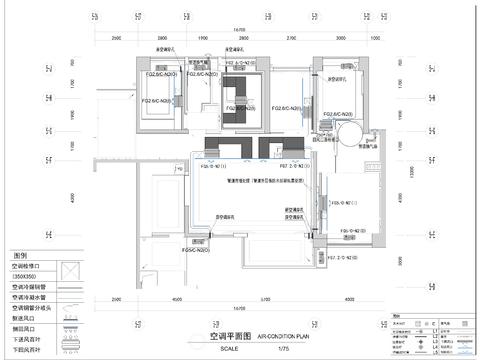  全屋強(qiáng)弱電給排水空調(diào)cad施工圖 