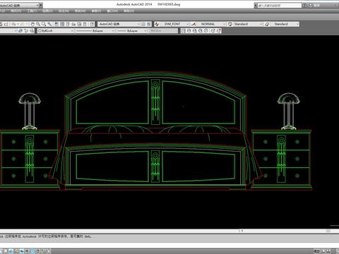  常用平立面床cad图块 