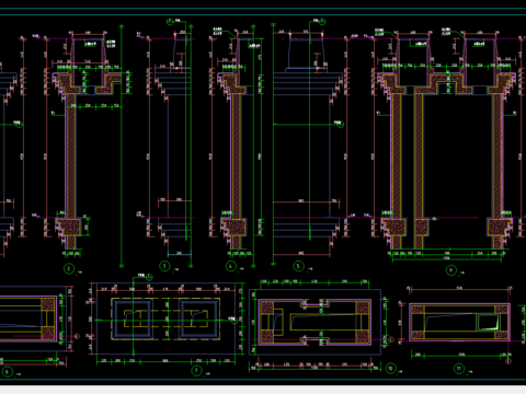 杭州某别墅区石材装饰节点图 